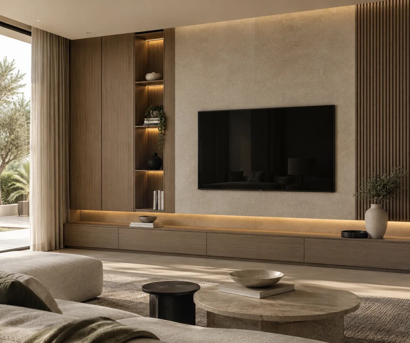 Rooms, details and built-in elements.